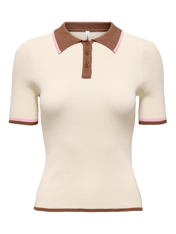 ONLY ONLY Polo Meddi 15363165 Beżowy Slim Fit
