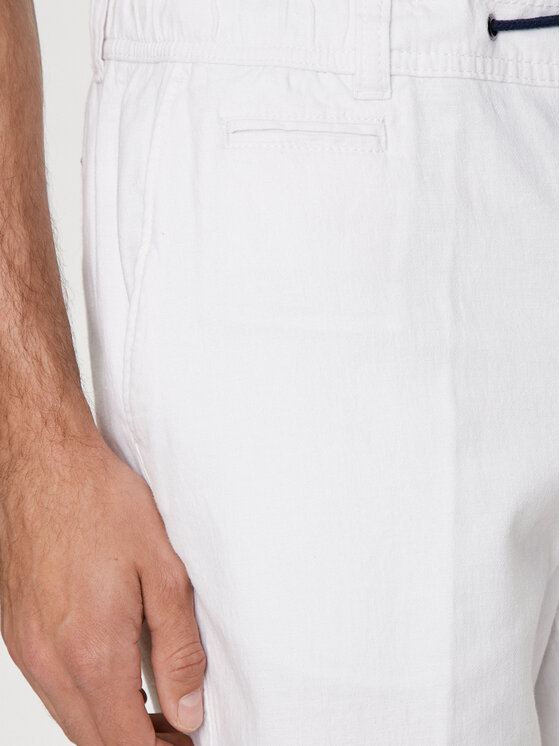 Bugatti Bugatti Pantaloncini di tessuto 4029 56419A Bianco Regular Fit