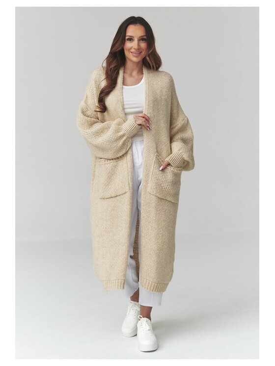 Makadamia Makadamia Sweter S172 Beżowy Loose Fit