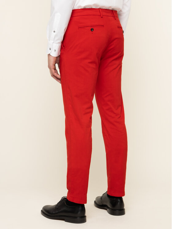 Tommy Hilfiger Tailored Tommy Hilfiger Tailored Kalhoty z materiálu Flex TT0TT06924 Červená Slim Fit
