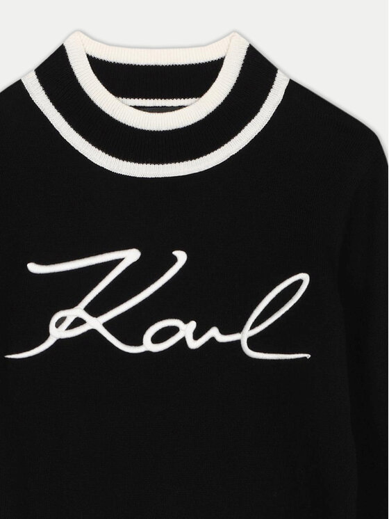 Karl Lagerfeld Kids Karl Lagerfeld Kids Pulover Z30218 M Črna Regular Fit
