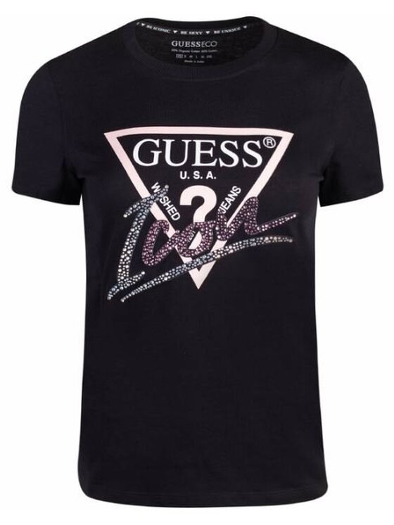 Guess T shirt W4GI20I3Z14 JBLK Nero Slim Fit Modivo