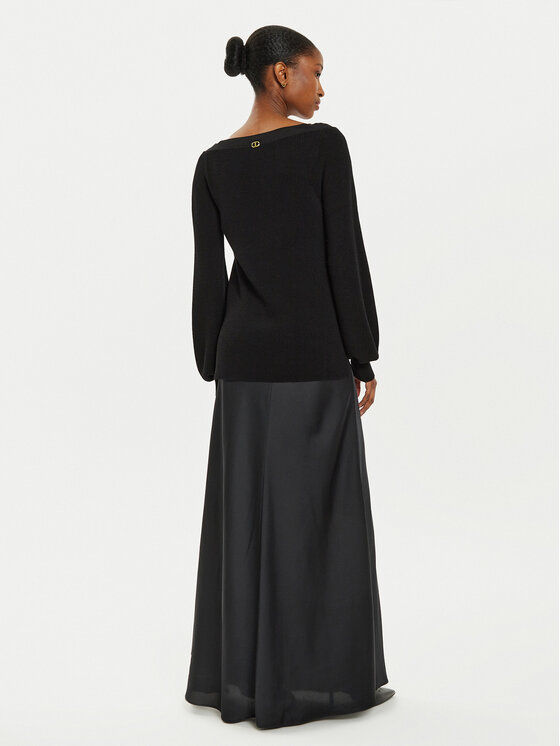 TWINSET TWINSET Komplekti kuuluvad kampsun ja kleit 242TP3112 Must Relaxed Fit
