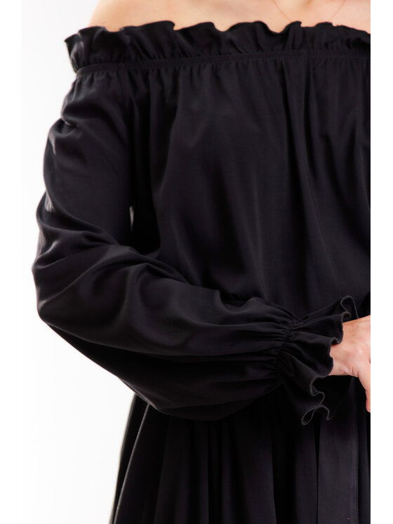 Awama Awama Sukienka letnia A578 Czarny Basic Fit
