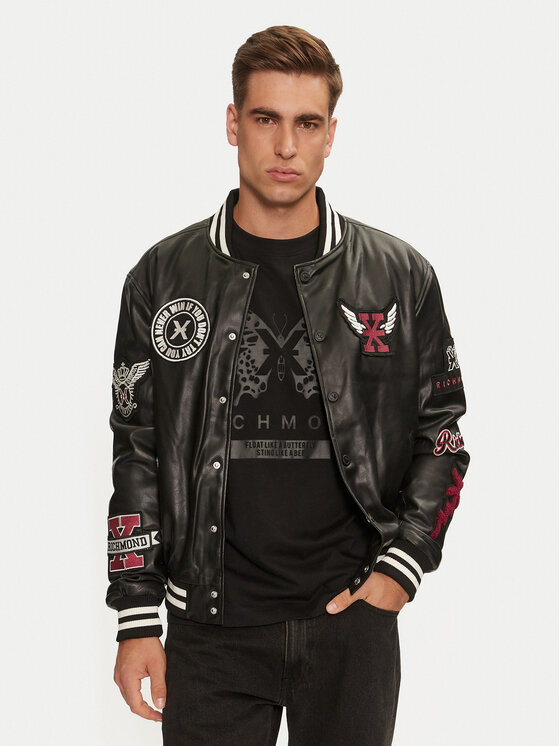 Richmond X Bunda z imitácie kože Meleb UMA24217GB Čierna Regular Fit