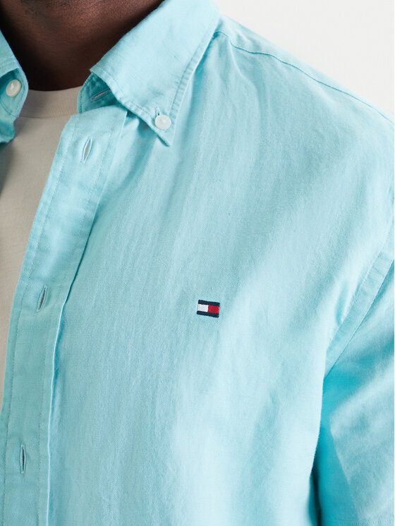 Tommy Hilfiger Tommy Hilfiger Srajca MW0MW42450 Turkizna Regular Fit