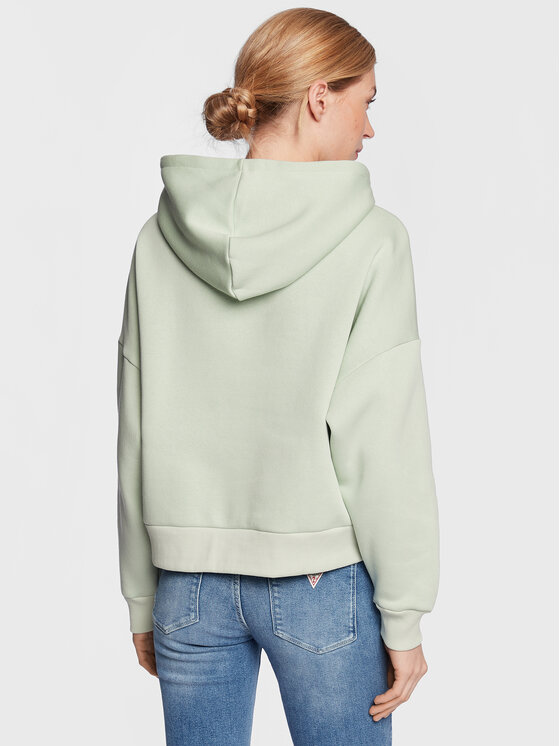Guess Guess Суитшърт Icon W3RQ03 KB683 Зелен Relaxed Fit