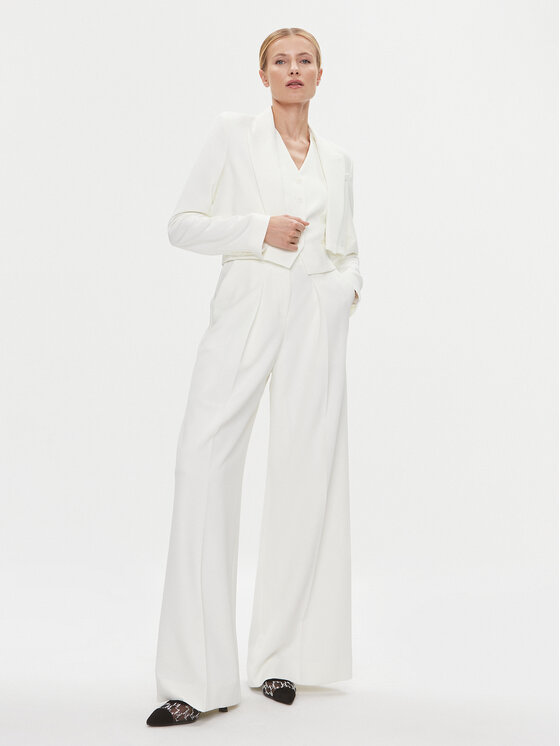 KARL LAGERFELD KARL LAGERFELD Palazzo hlače 240W1006 Bijela Relaxed Fit