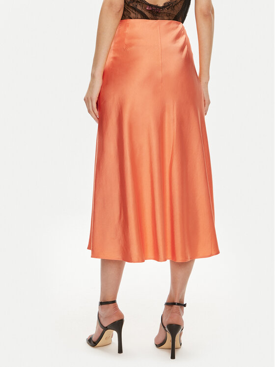 Custommade Custommade Fustă midi Paja 999343903 Portocaliu Regular Fit