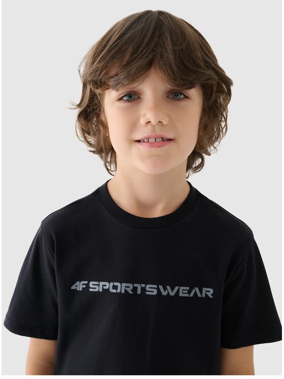 4F 4F T-Shirt 4FJWAW24TTSHM1552 Czarny Regular Fit
