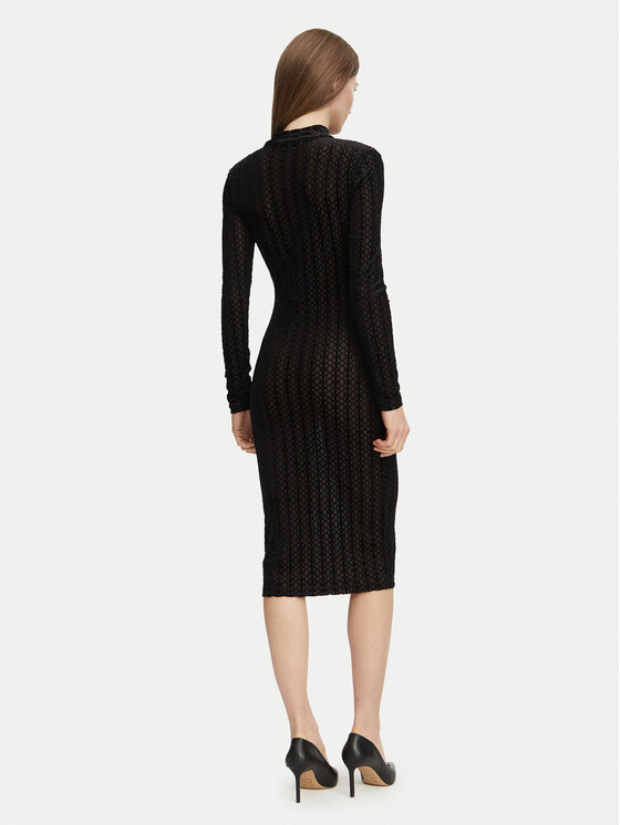 Guess Guess Koktejlové šaty O6BK04 K5046 Čierna Slim Fit