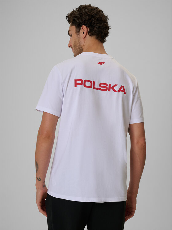 4F 4F T-Shirt STREFA KIBICA Biały Regular Fit