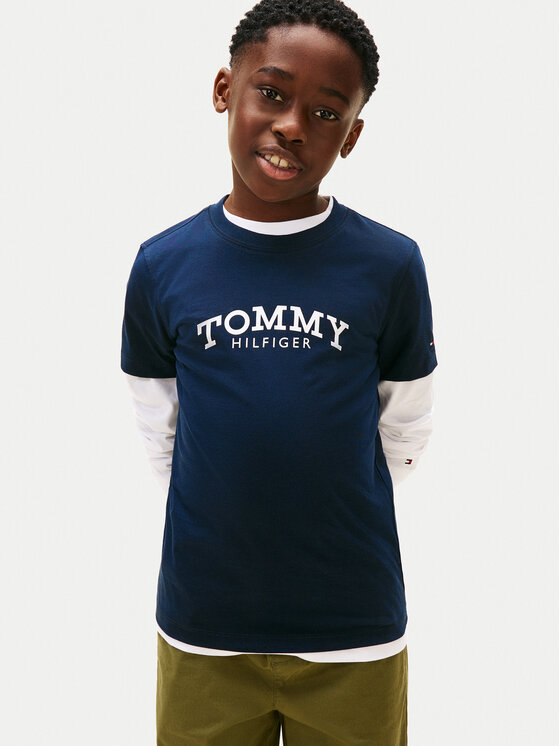Tommy Hilfiger Tricou Monotype Print KB0KB10051 D Bleumarin Regular Fit