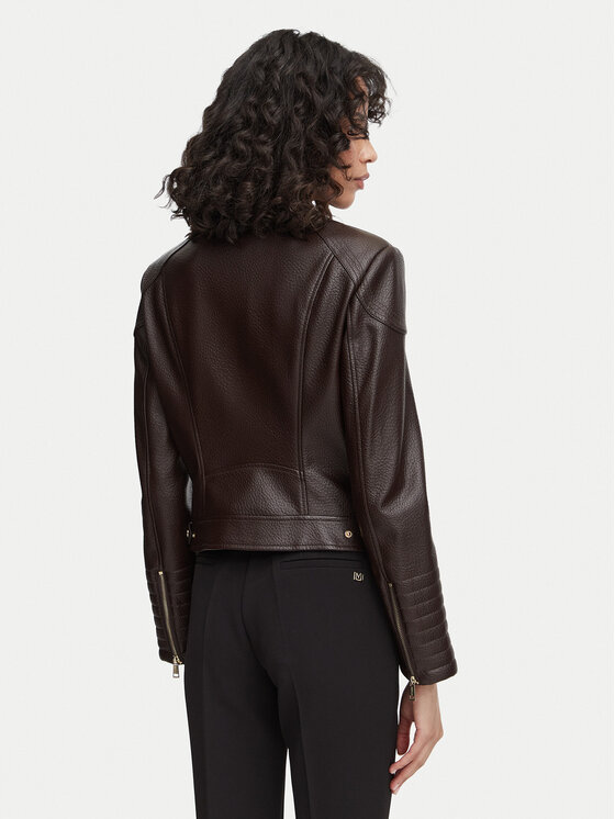 Guess Guess Μπουφάν από απομίμηση δέρματος W6YL25 W2914 Σκούρο καφέ Regular Fit