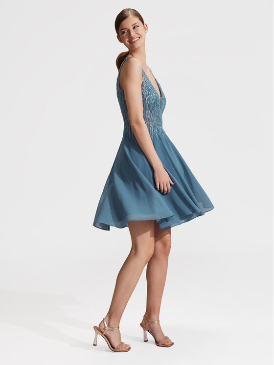Hey Kyla Hey Kyla Rochie cocktail 5AG003HK Albastru Regular Fit