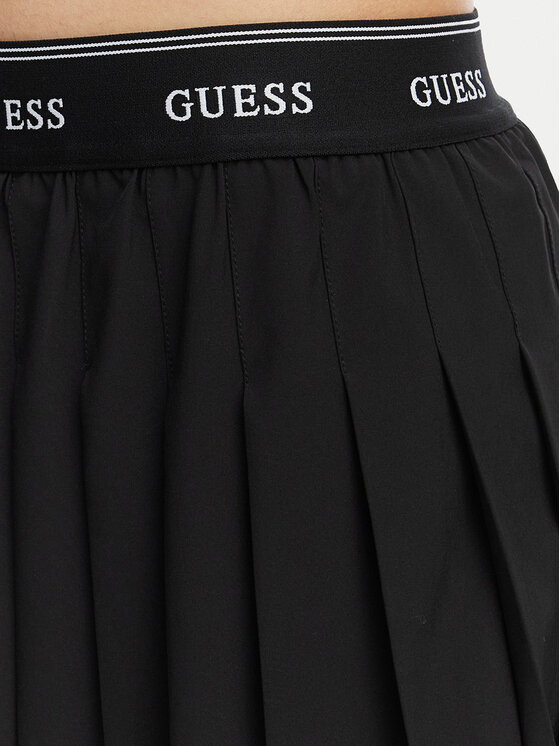 Guess Guess Fustă plisată V6GD11 W1802 Negru Regular Fit