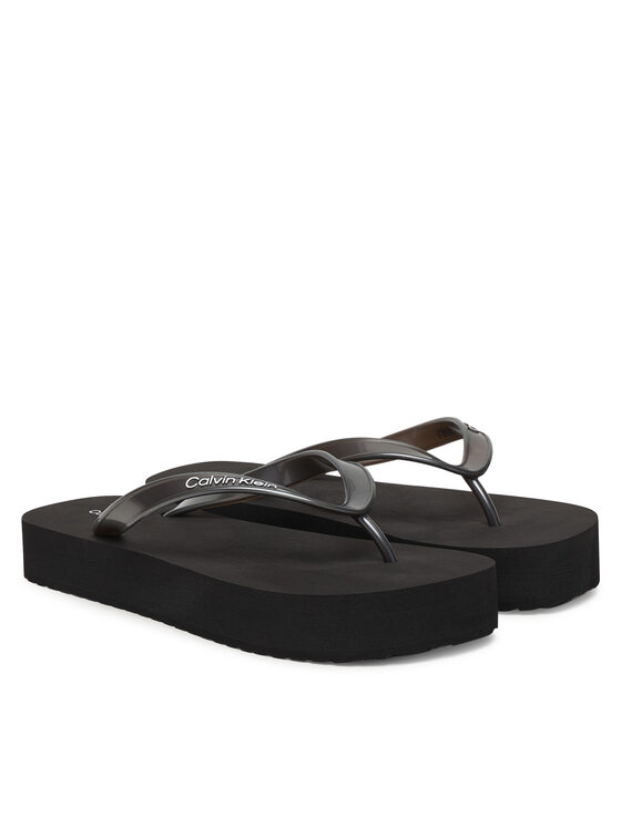 Calvin Klein Calvin Klein Žabky Flatform Flip Flop Met Tpu HW0HW03120 Černá