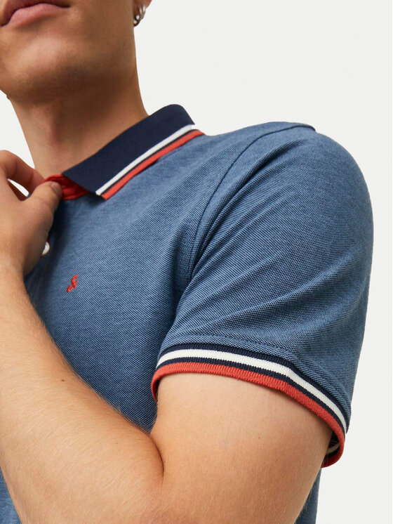 Jack & Jones Jack & Jones Polo Paulos 12136668 Niebieski Slim Fit