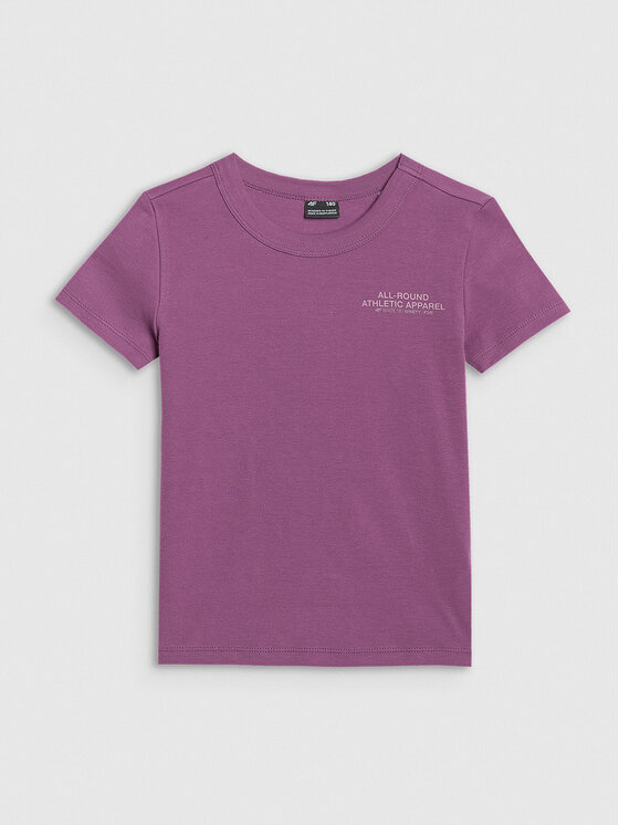 4F 4F T-Shirt BASIC+ Fioletowy Slim Fit