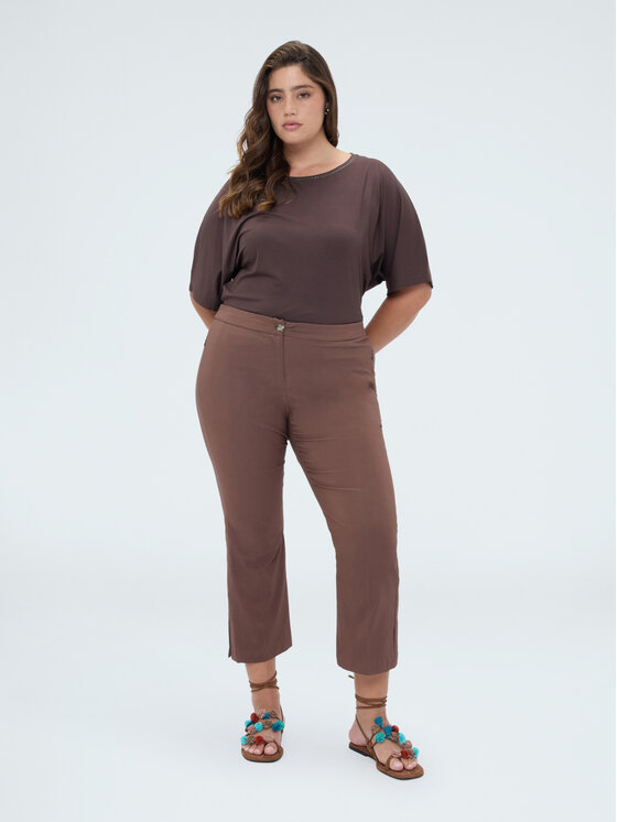 Fiorella Rubino Fiorella Rubino Spodnie materiałowe P708L102410N022 Brązowy Regular Fit