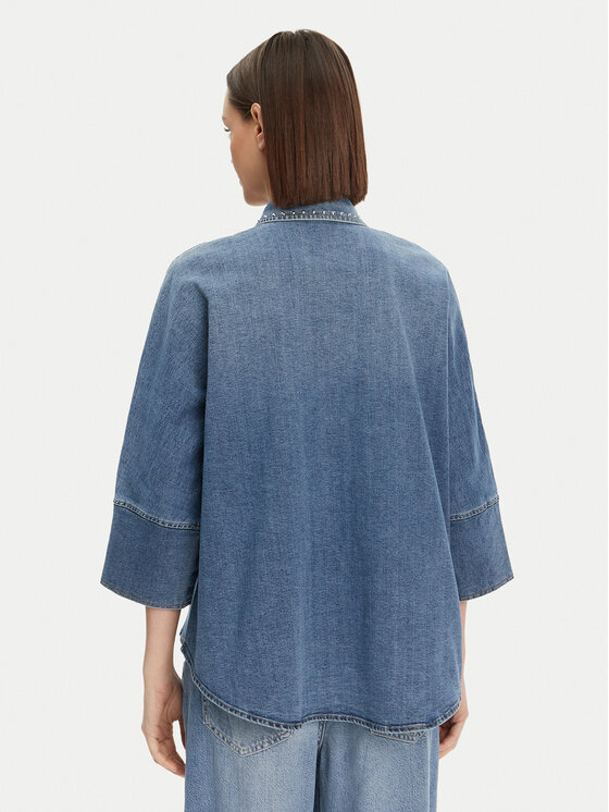 ONLY ONLY Jeans srajca Grace 15338585 Modra Loose Fit