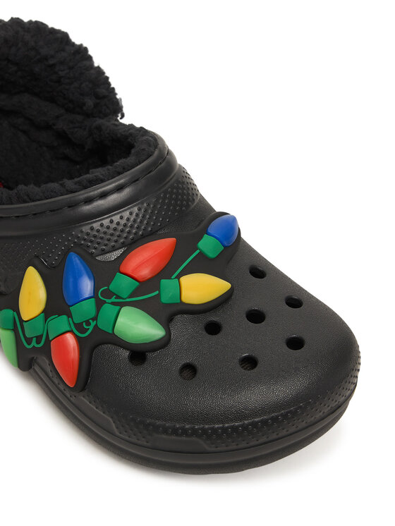 Crocs Crocs Klapki Clsc Lined Holiday Lights 212026 Czarny