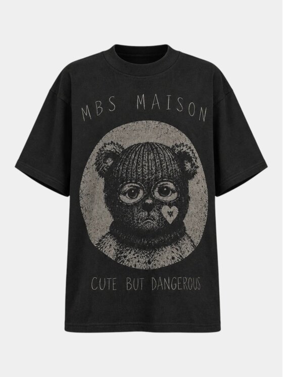 MADE BY SOCIETY MADE BY SOCIETY T-Shirt DANGEROUS - T37639 Czarny Basic Fit