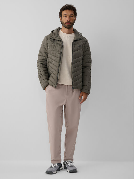 4F 4F Kurtka puchowa BASIC+ Khaki Regular Fit
