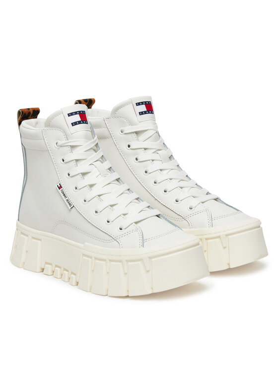 Tommy Jeans Tommy Jeans Снікерcи Tjw Vulc Flatform Leopard EN0EN02858 Білий