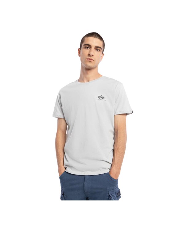 Alpha Industries Alpha Industries T-Shirt Basic T Small Logo 188505-666 Szary Classic Fit