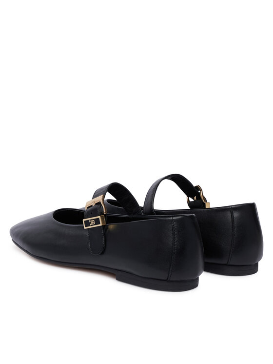 Tommy Hilfiger Tommy Hilfiger Balerinke Buckle Leather Ballerina FW0FW09684 Crna