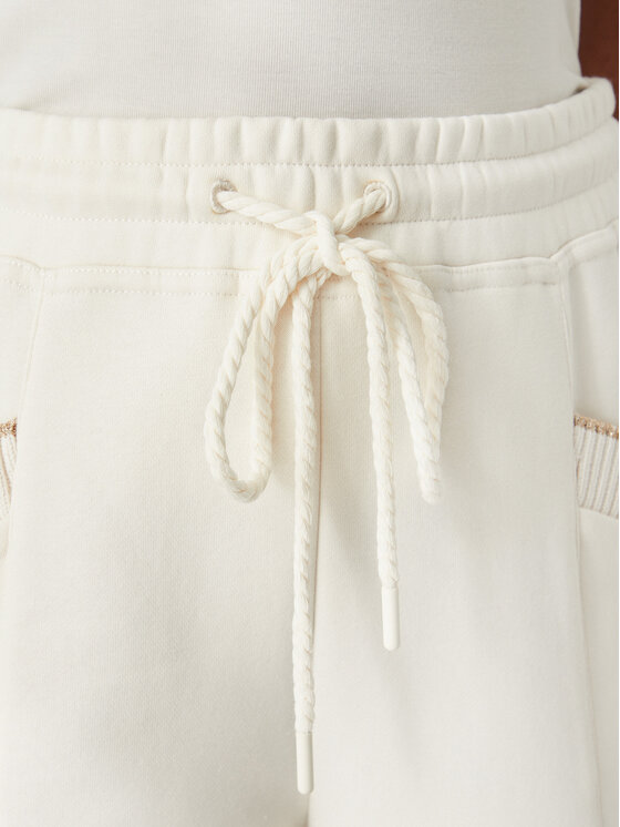 Guess Guess Spodnie dresowe W6YB31 K5319 Kremowy Wide Leg