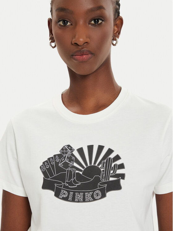 PINKO Pinko T-shirt Trapani 100789 A23Z Bijela Regular Fit