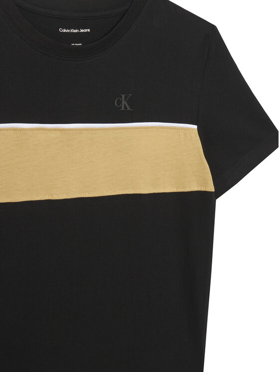 Calvin Klein Jeans Calvin Klein Jeans T-Shirt Panel Colorblock IB0IB02609 Černá Regular Fit