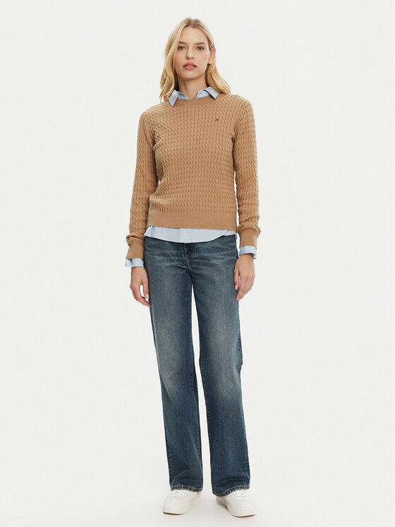 Tommy Hilfiger Tommy Hilfiger Sweter WW0WW44993 Brązowy Regular Fit