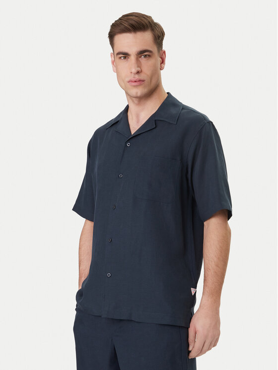 Guess Guess Риза F6GH01 WN202 Тъмносин Regular Fit