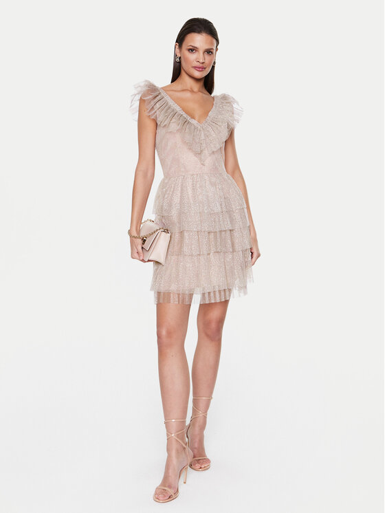 Liu Jo Liu Jo Коктейльна сукня WA3322 J4502 Бежевий Regular Fit