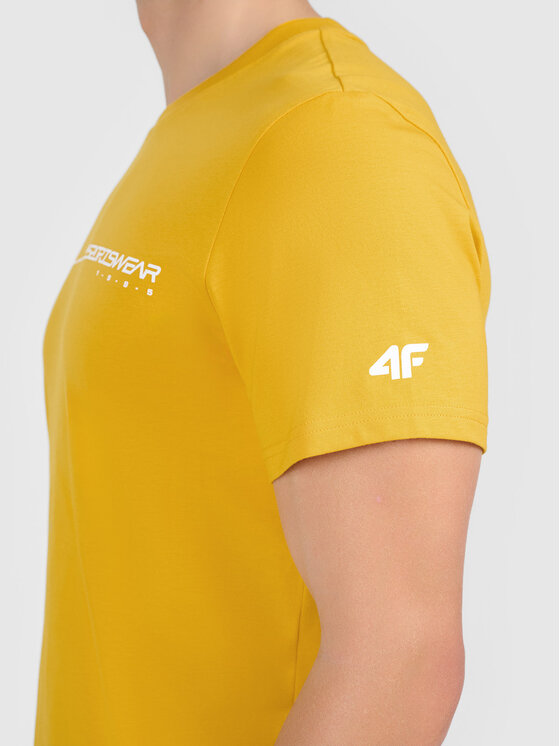 4F 4F T-Shirt 4FWAW26TTSHM3567-71S Żółty Active Fit