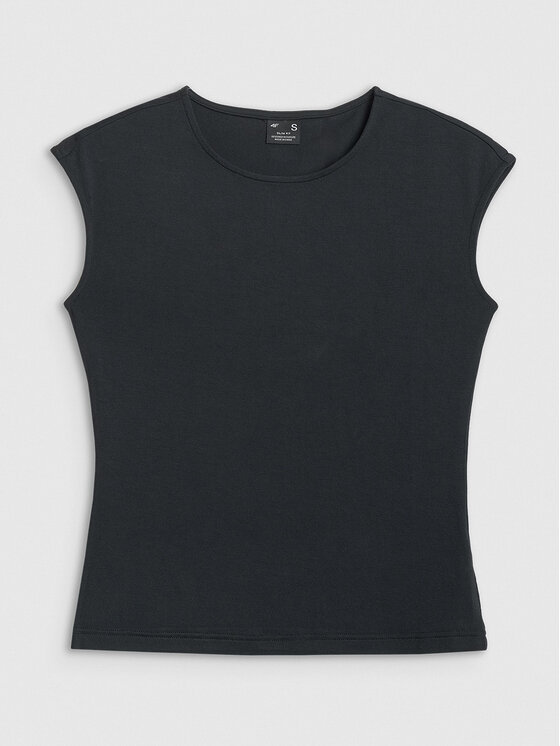 4F 4F Top ESSENTIAL 4 Czarny Slim Fit