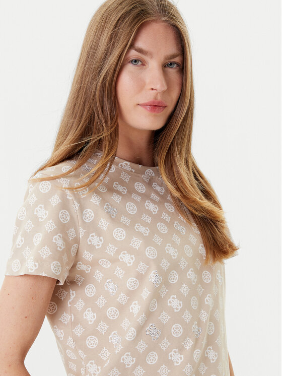 Guess Guess Póló V5YI04 I3Z14 Bézs Regular Fit