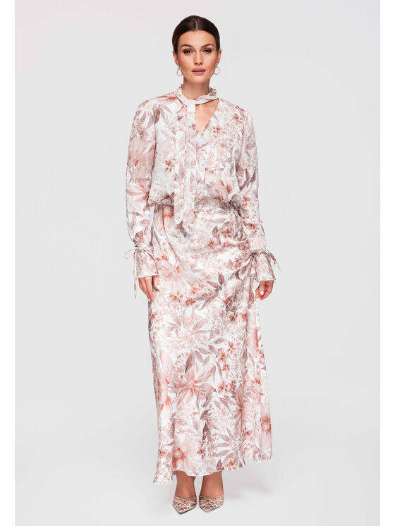 Ombre Ombre Koszula OW-SH-E0033 Beżowy Loose Fit