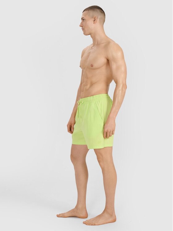 4F 4F Szorty plażowe 4FWSS25UBDSM134-45S Zielony Regular Fit