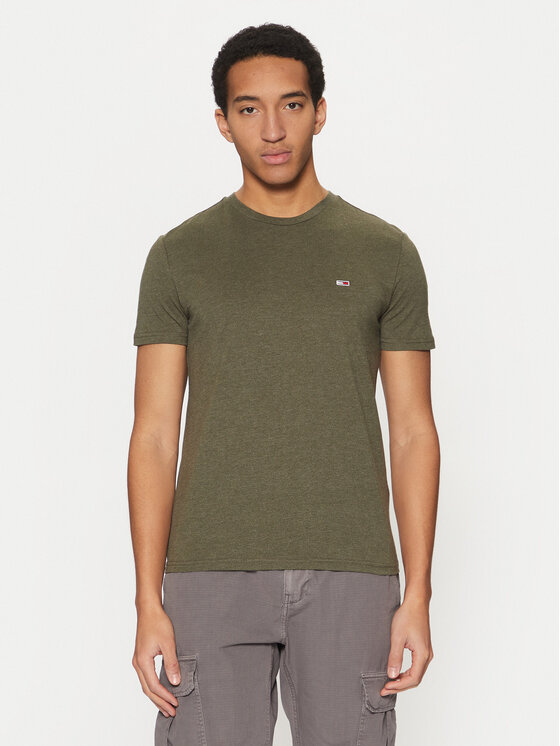 Tommy Jeans Tommy Jeans T-Shirt Jaspe DM0DM20363 Zielony Slim Fit