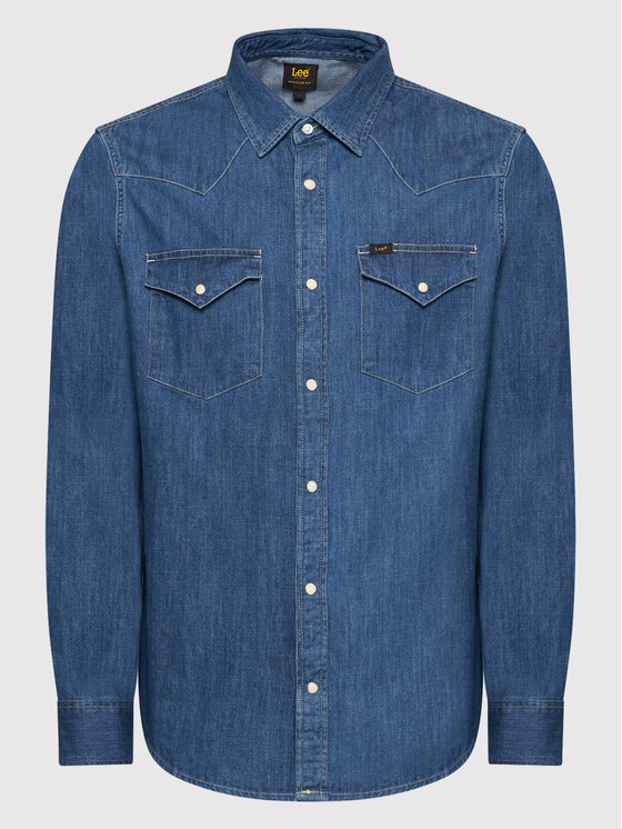 Lee Lee camicia di jeans Western L66WPLLA 112145397 Blu Regular Fit