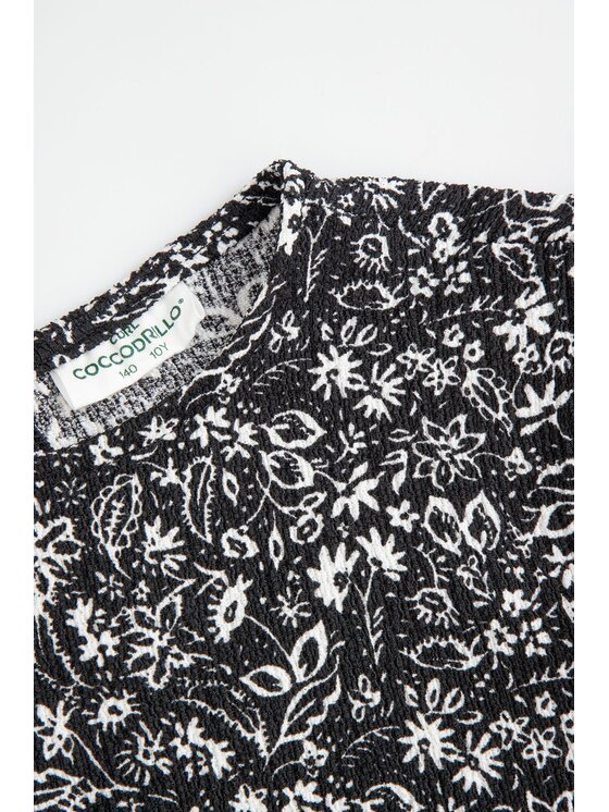 Coccodrillo Coccodrillo Každodenní šaty ZC6128101TGJ-021 Černá Regular Fit