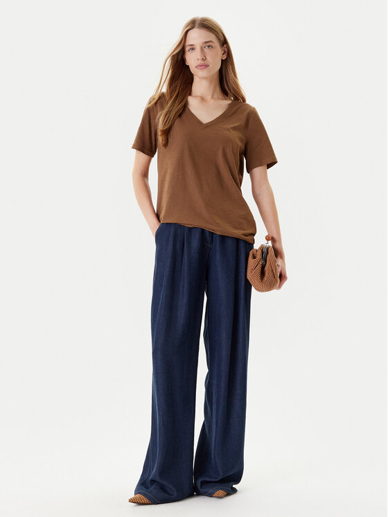 United Colors Of Benetton United Colors Of Benetton Marškinėliai 3BVXD400H Ruda Relaxed Fit