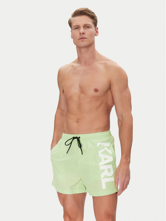 KARL LAGERFELD KARL LAGERFELD Pantaloni scurți pentru înot A1M46013 Verde Regular Fit