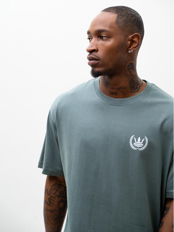 Jigga Wear Jigga Wear T-Shirt Szeroka luźna Laur korona 130023 Zielony Oversize