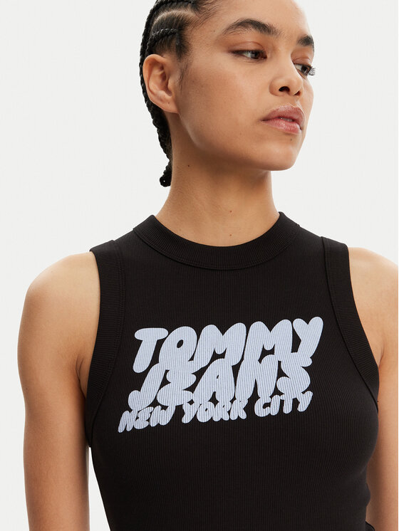 Tommy Jeans Tommy Jeans Vsakodnevna obleka Bubble DW0DW21351 Črna Slim Fit