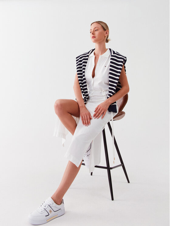 Tommy Hilfiger Tommy Hilfiger Marškinių tipo suknelė WW0WW37838 Écru Slim Fit